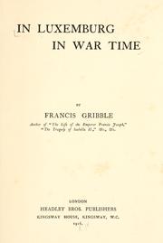 Cover of: In Luxemburg in war time