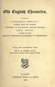 Cover of: Old English chronicles by J. A. Giles