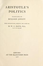 Cover of: Aristotle's politics by Aristotle