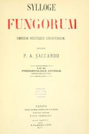 Cover of: Sylloge fungorum omnium hucusque cognitorum.: Sphaeropsidearum et melanconiearum