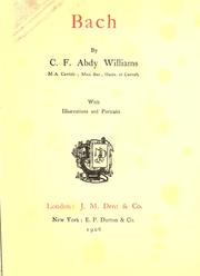 Cover of: Bach by Charles Francis Abdy Williams