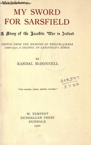 Cover of: My sword for Sarsfield by Randal William McDonnell