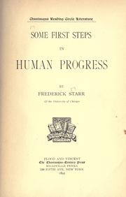Cover of: Some first steps in human progress by Frederick Starr