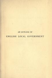 Cover of: An outline of English local government. by Edward Jenks