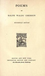 Cover of: Poems by Ralph Waldo Emerson