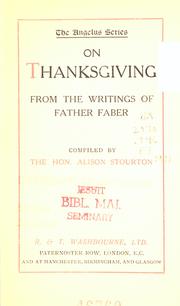 Cover of: On thanksgiving by Frederick William Faber