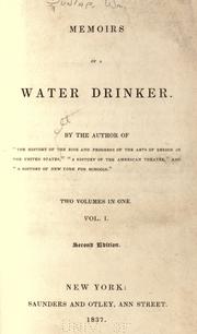 Cover of: Memoirs of a water drinker