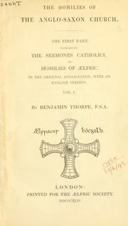 Cover of: Sermones catholici, or, Homilies of Aelfric by by Benjamin Thorpe.