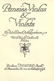 Cover of: Pansies, violas & violets by W. Cuthbertson