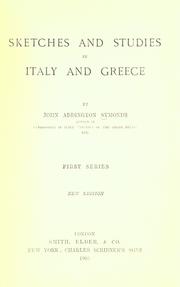 Cover of: Sketches and studies in Italy and Greece