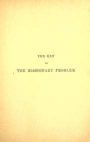 Cover of: The key to the missionary problem by Andrew Murray