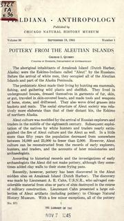 Cover of: Pottery from the Aleutian Islands by George Irving Quimby
