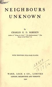Cover of: Neighbours unknown