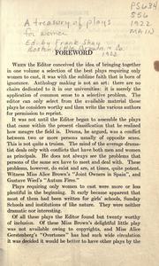 Cover of: A treasury of plays for women