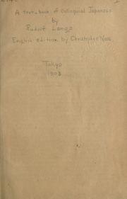 Cover of: A text-book of colloquial Japanese by Lange, Rudolf