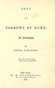 Cover of: Joys and sorrows of home: an autobiography