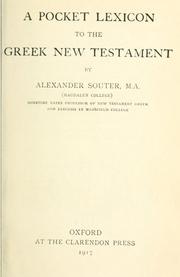 Cover of: A pocket lexicon to the Greek New Testament.