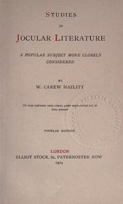 Studies in jocular literature by William Carew Hazlitt