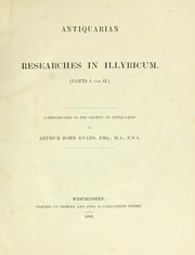 Cover of: Antiquarian researches in Illyricum by Evans, Arthur Sir