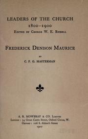Cover of: Frederick Denison Maurice