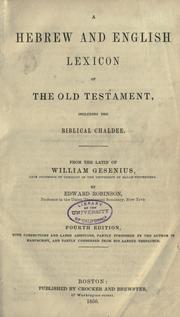 Cover of: A Hebrew and English lexicon of the Old Testament by Wilhelm Gesenius