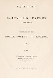 Cover of: Catalogue of scientific papers, 1800-1900. by Royal Society (Great Britain)