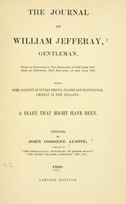 Cover of: The journal of William Jefferay, gentleman. by John Osborne Austin