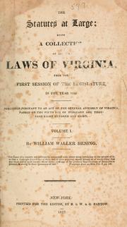 Cover of: The statutes at large by Virginia.