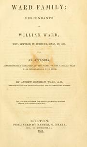 Cover of: Ward family; descendants of William Ward