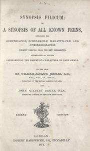 Cover of: Synopsis filicum by Hooker, William Jackson Sir