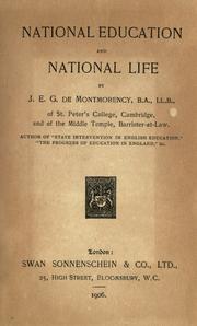 Cover of: National education and national life