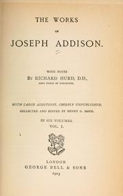 Cover of: works of Joseph Addison