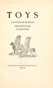 Cover of: Toys: painted by W. Trier