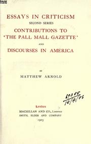Cover of: The works of Matthew Arnold