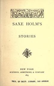 Cover of: Saxe Holm's stories. by Helen Hunt Jackson