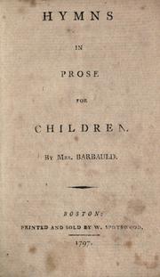 Cover of: Hymns in prose for children