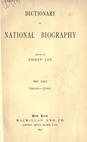 Cover of: Dictionary of national biography. by Edited by Leslie Stephen [and Sidney Lee]