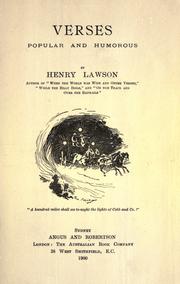 Cover of: Verses popular and humorous. by Henry Lawson