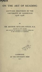 Cover of: On the art of reading by Arthur Quiller-Couch