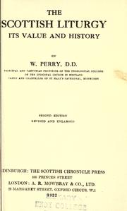 Cover of: The Scottish Liturgy by W. Perry
