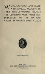 Cover of: Woman, church and state by Matilda Joslyn Gage