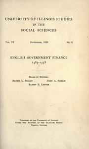 Cover of: English Government finance, 1485-1558 by Dietz, Frederick Charles