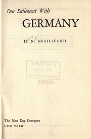 Cover of: Our settlement with Germany