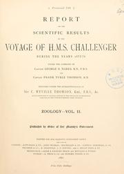 Cover of: Report on the scientific results of the voyage of H.M.S. Challenger during the years 1873-76 by Great Britain. Challenger Office.