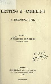 Cover of: Betting and gambling: a national evil.