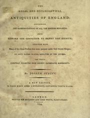 Cover of: The regal and ecclesiastical antiquities of England by Joseph Strutt