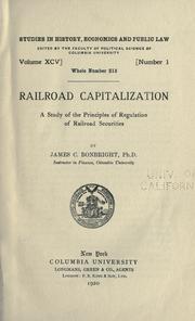Railroad capitalization by James Cummings Bonbright