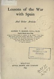 Cover of: Lessons of the war with Spain by Alfred Thayer Mahan