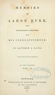 Memoirs of Aaron Burr by Aaron Burr
