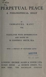 Cover of: Perpetual peace by Immanuel Kant
